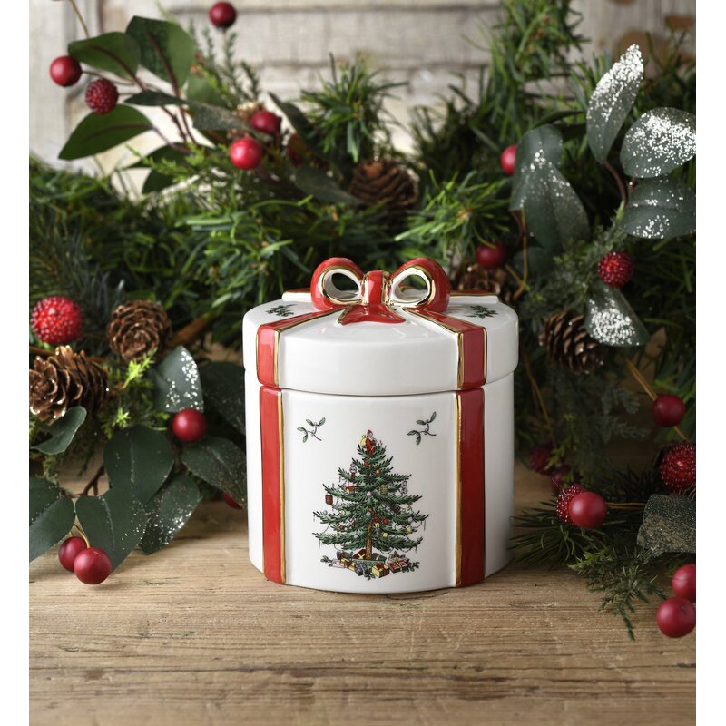 Christmas Tree Lidded Gift Box Present & Reviews  Birch Lane